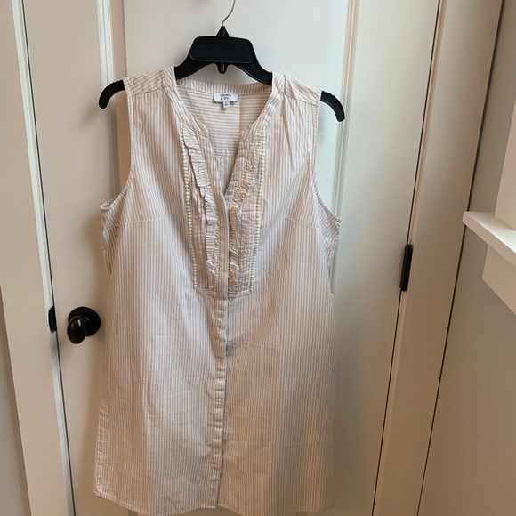 Crown & Ivy Khaki Pinstripe Dress - Picture 2 of 3